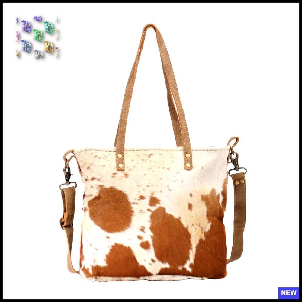 Western Cowhide Tote Bag Genuine Leather Shoulder Purse Boho Chic